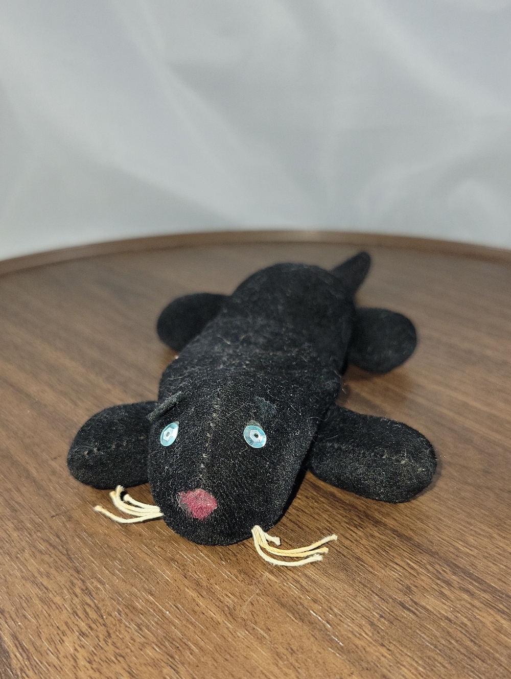 Vintage 1960s or 1970s Black Cat Bean Bag Toy